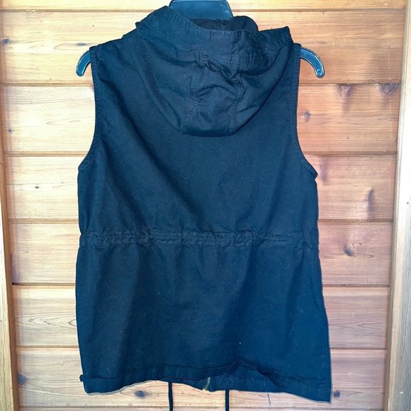 Le3no Black Hooded Anorak Vest - Picture 4 of 5